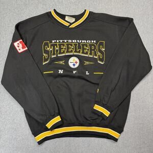 Vintage Pittsburgh Steelers Lee Sport Sweatshirt Mens Medium NFL Nutmeg Black